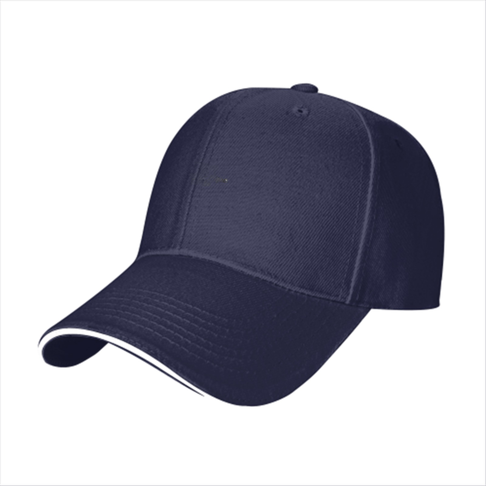 Black Baseball Cap with White Trim Brim