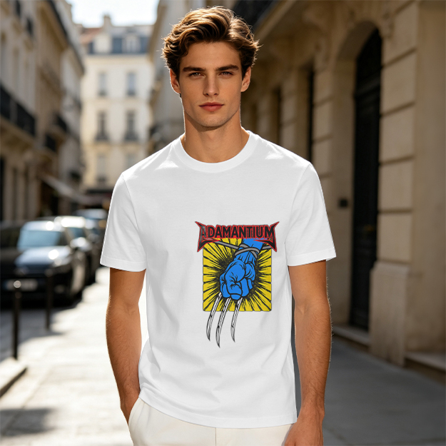 Olive T-Shirt with Adamantium Wolverine Claw Graphic