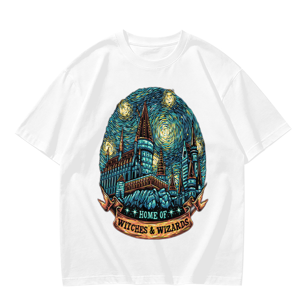 Home of Witches & Wizards Castle Starry Night T-Shirt