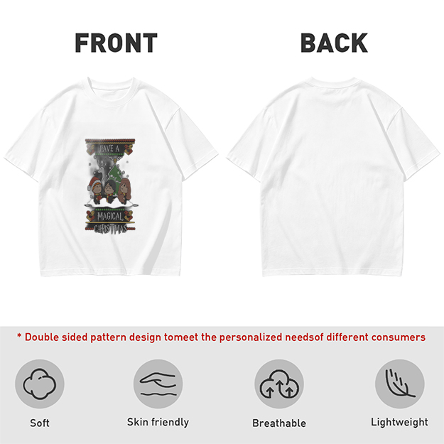 Olive T-Shirt With Magical Christmas Harry Potter Themed Print