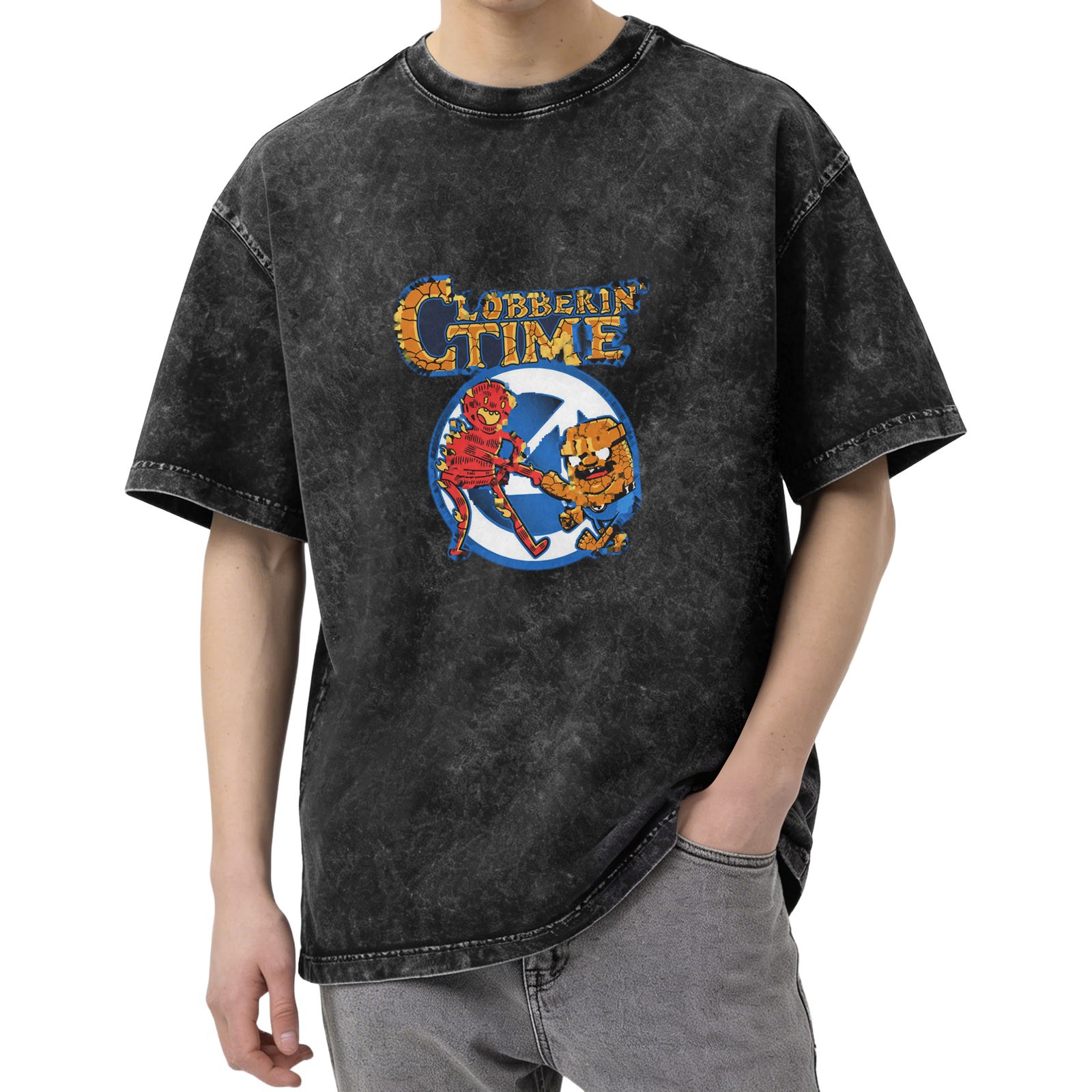 Clobberin Time Graphic Vintage Wash T-Shirt