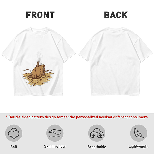 Olive Green T-Shirt With Sandworm Desert Print