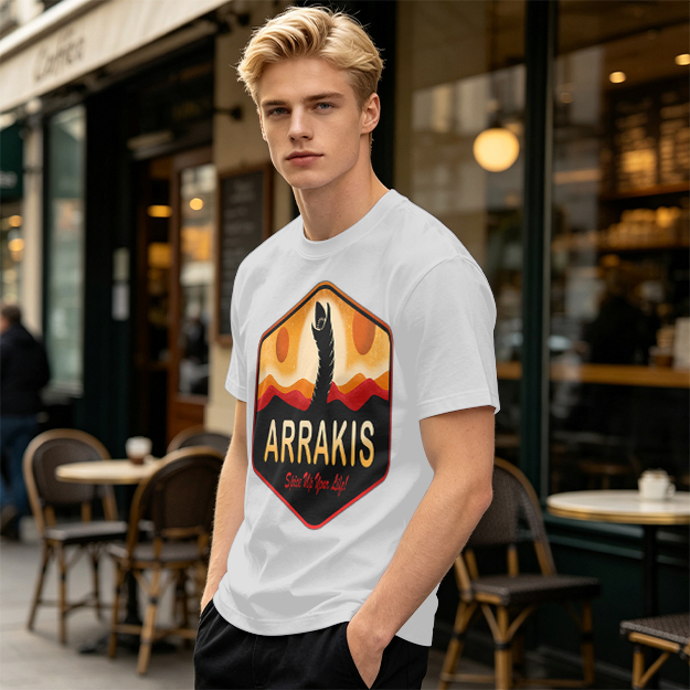 Arrakis Sandworm Desert Sunset Graphic T-Shirt Design