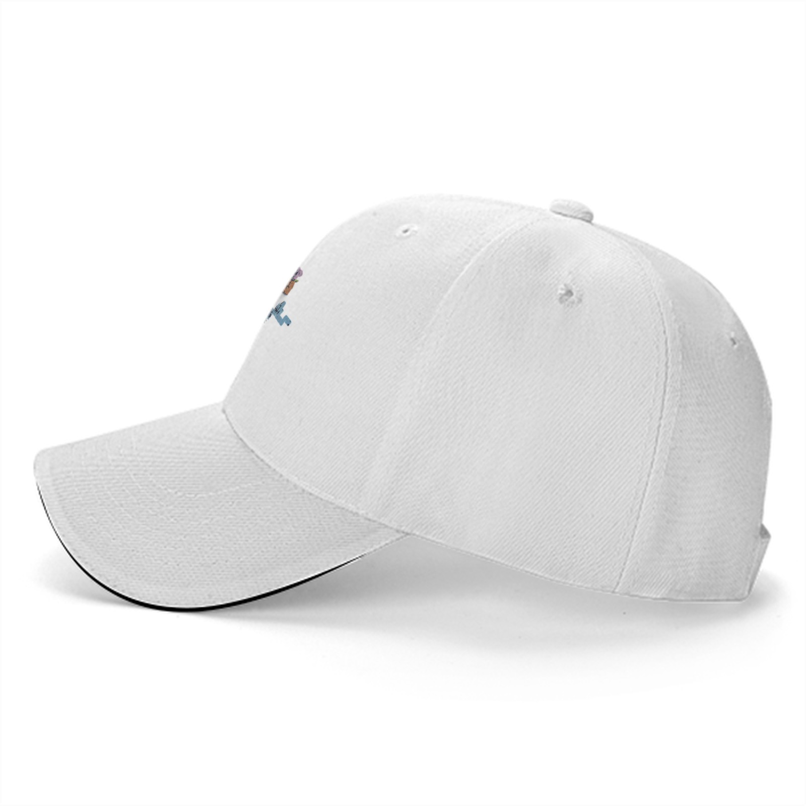 Black baseball cap with 42 and whale graphic print