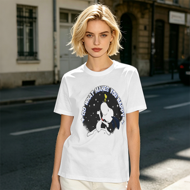 Do What Makes You Happy Snoopy Graphic Olive T-Shirt