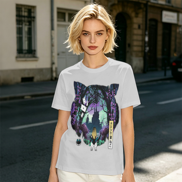 Cheshire Cat Wonderland Forest Graphic Tee