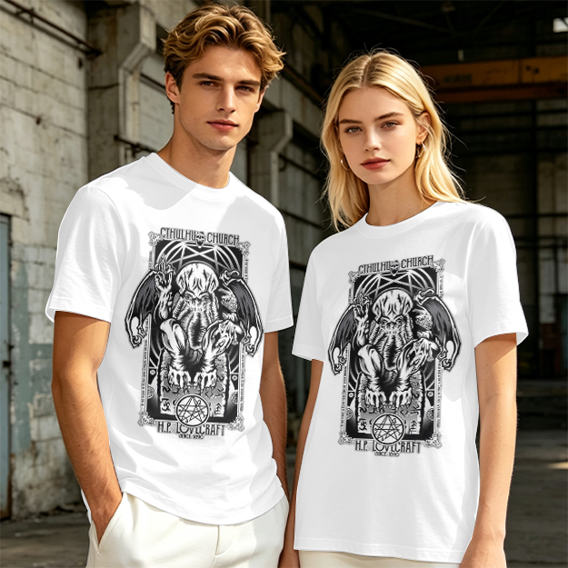 Olive Cthulhu H.P. Lovecraft Graphic T-Shirt