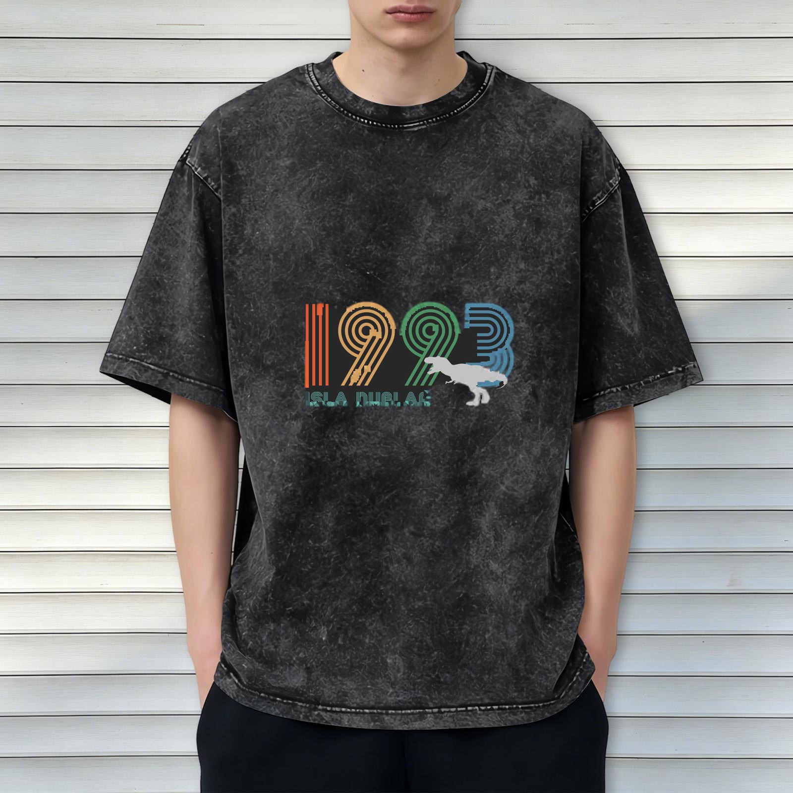 1993 Isla Nublar Dinosaur Graphic Vintage Wash T-Shirt