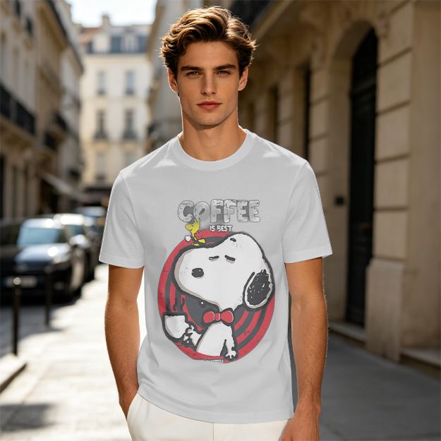 Olive Green Snoopy Coffee Is Best Graphic T-Shirt