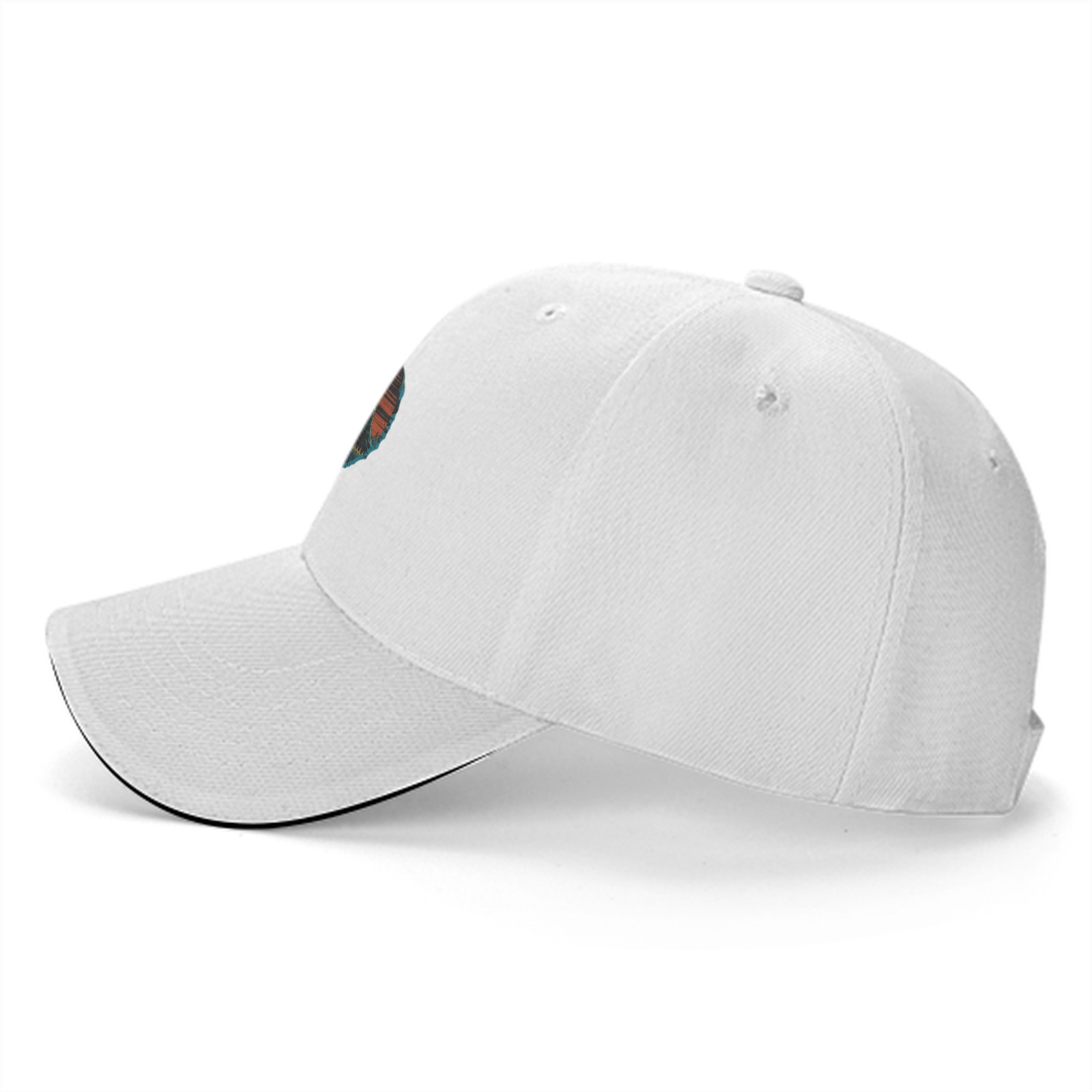 Black Baseball Cap with Fantasy Tower Landscape Graphic