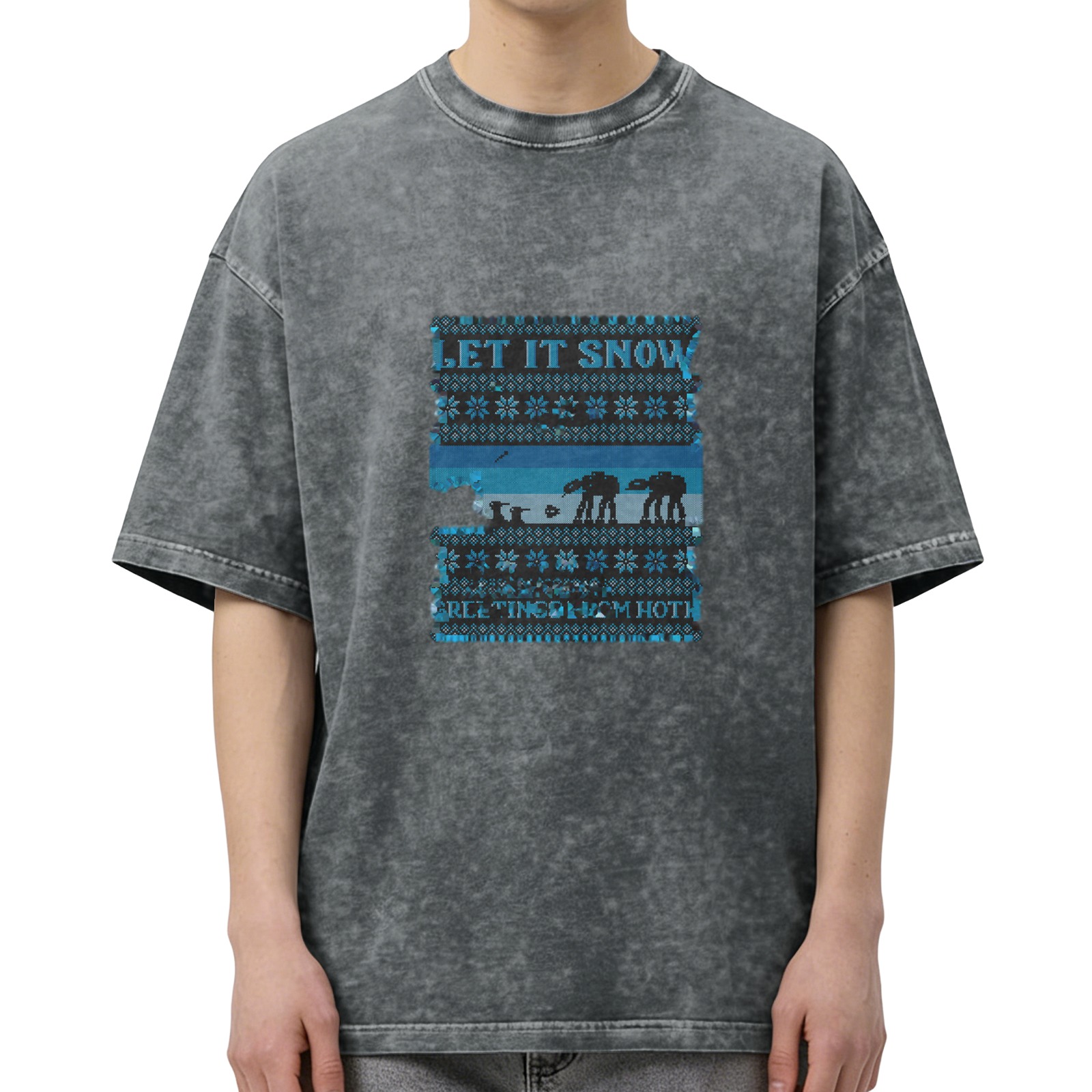 Star Wars Let It Snow Hoth Ugly Christmas Sweater Style T-Shirt
