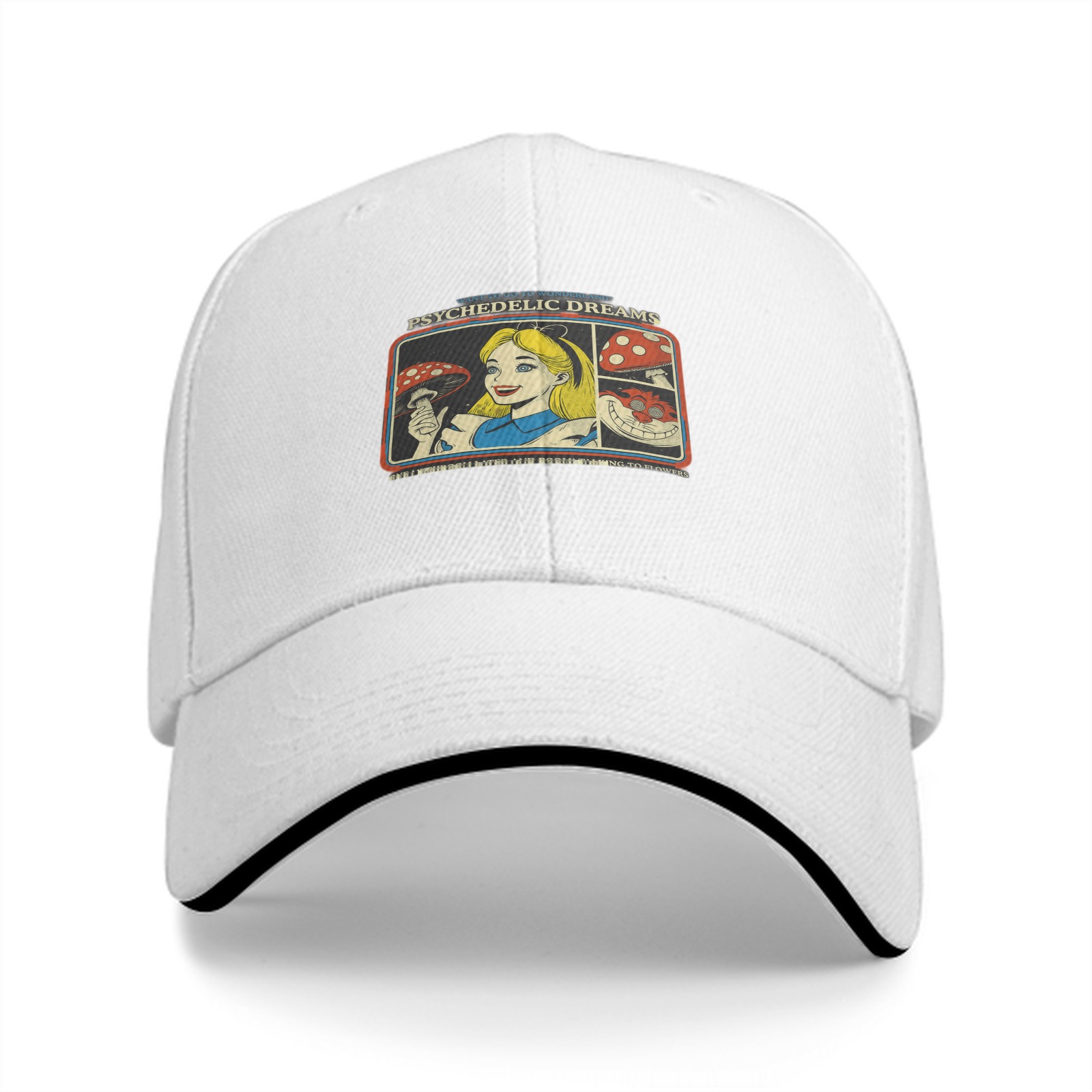Psychedelic Dreams Alice in Wonderland Graphic Baseball Cap