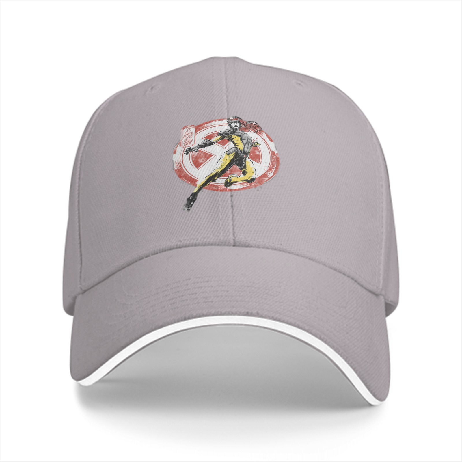 Black Baseball Cap With X-Men Themed Superhero Graphic Print