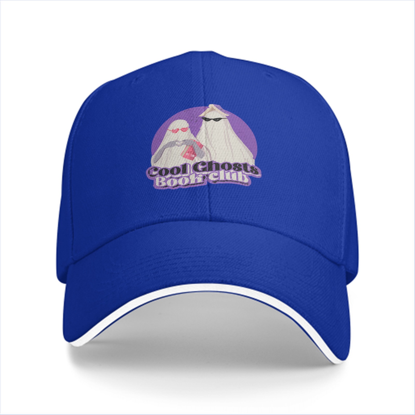 Cool Ghosts Book Club Graphic Black Baseball Cap