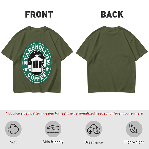 Starshollow Coffee Graphic Olive T-Shirt