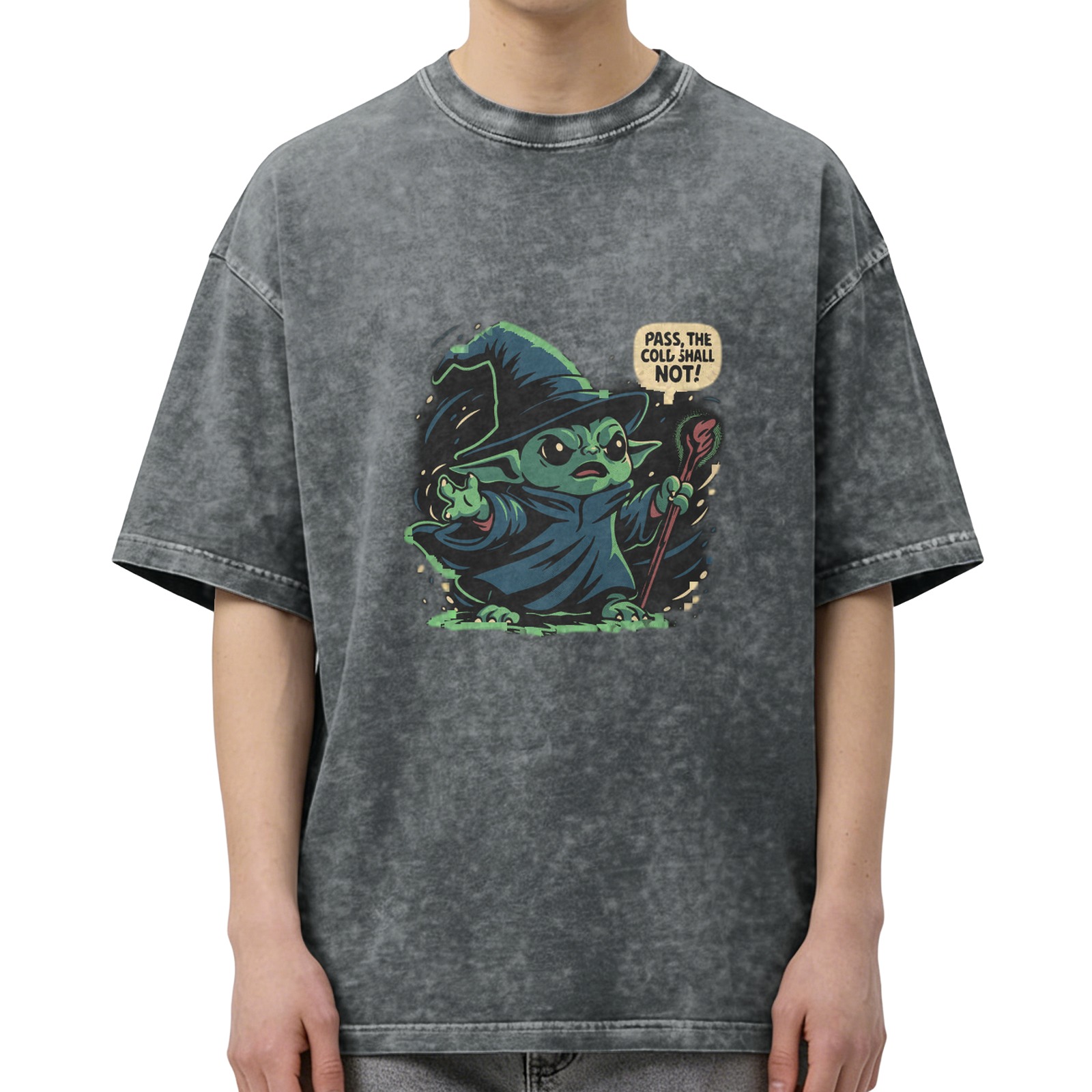 Wizard Baby Yoda 'Pass The Cold Shall Not' Graphic T-Shirt