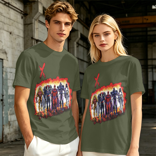 Olive T-Shirt With X-Men Villains Graphic Print