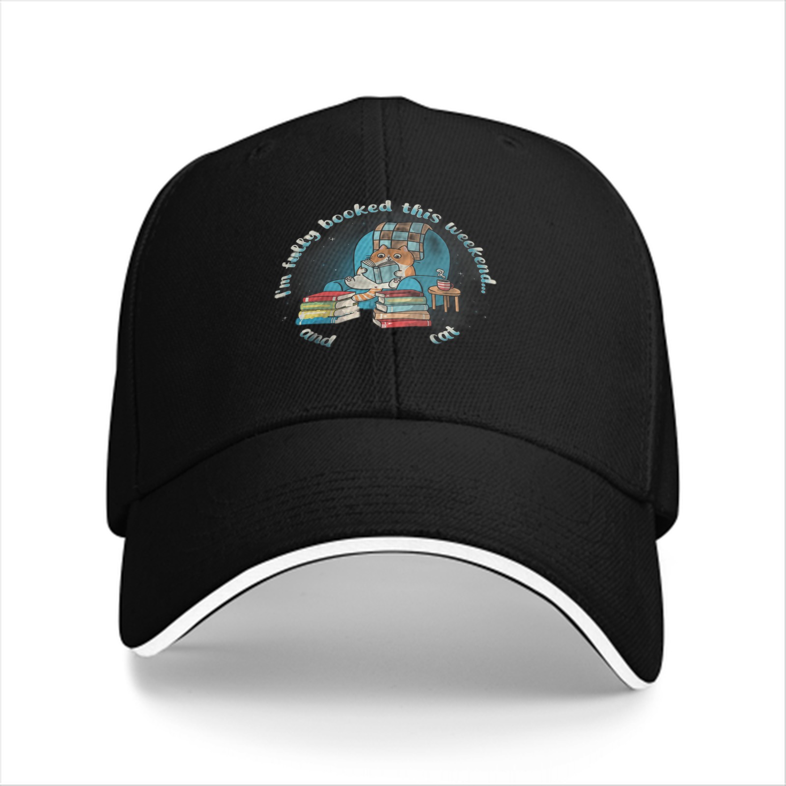 I'm Fully Booked This Weekend Cat Reading Baseball Cap