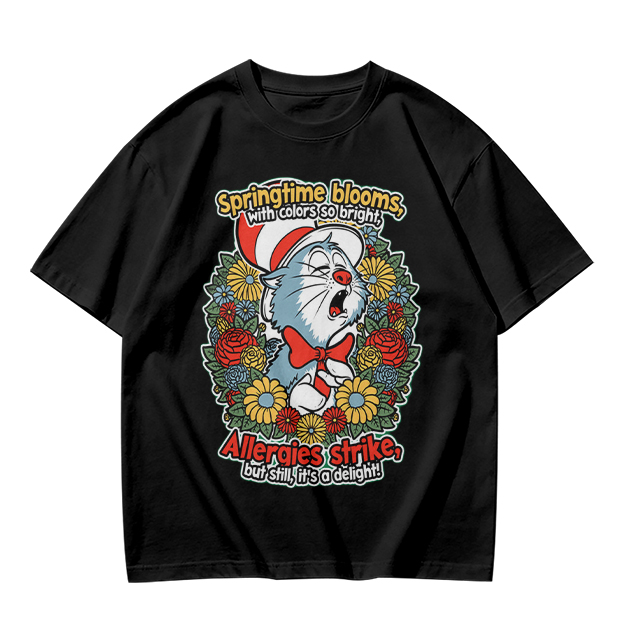 Springtime Allergies Cat Graphic T-Shirt