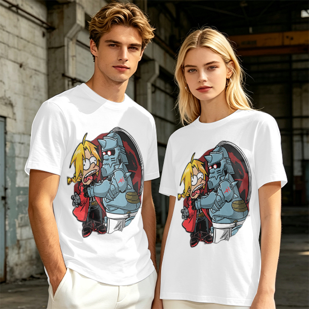 Fullmetal Alchemist Elric Brothers Cartoon Graphic T-Shirt