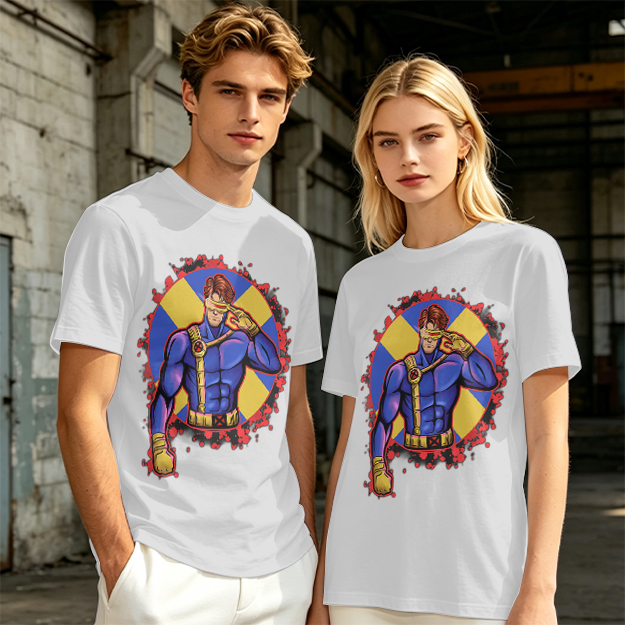 Olive T-Shirt Featuring Cyclops X-Men Superhero Graphic