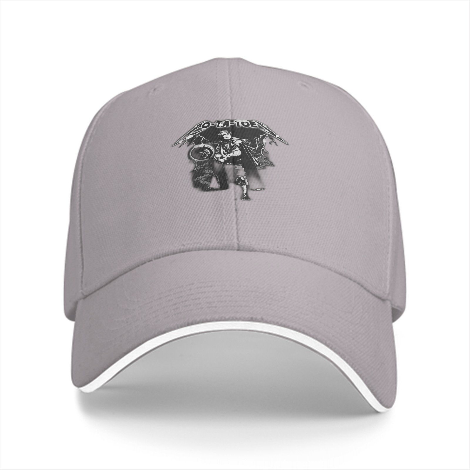 Black baseball cap with O-TA-TOE graphic print design