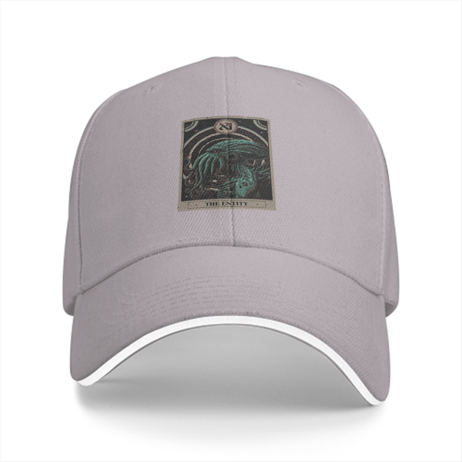 Black baseball cap with The Entity Cthulhu tarot-style graphic
