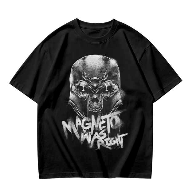 Olive Magneto Graphic T-Shirt with 'Magneto Was Right' Print