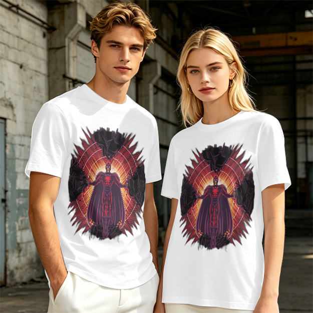 Olive T-Shirt With Superhero Villain Graphic Print