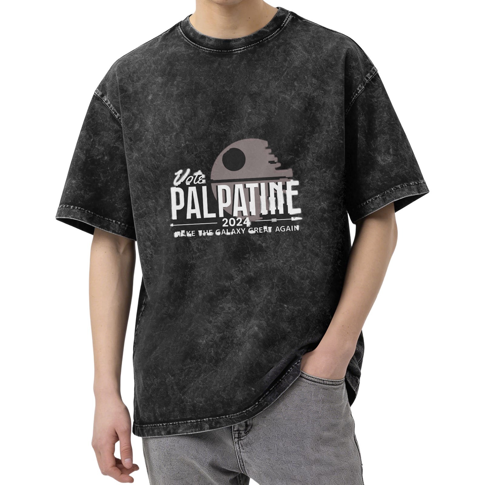 Vote Palpatine 2024 Make The Galaxy Great Again Acid Wash T-Shirt