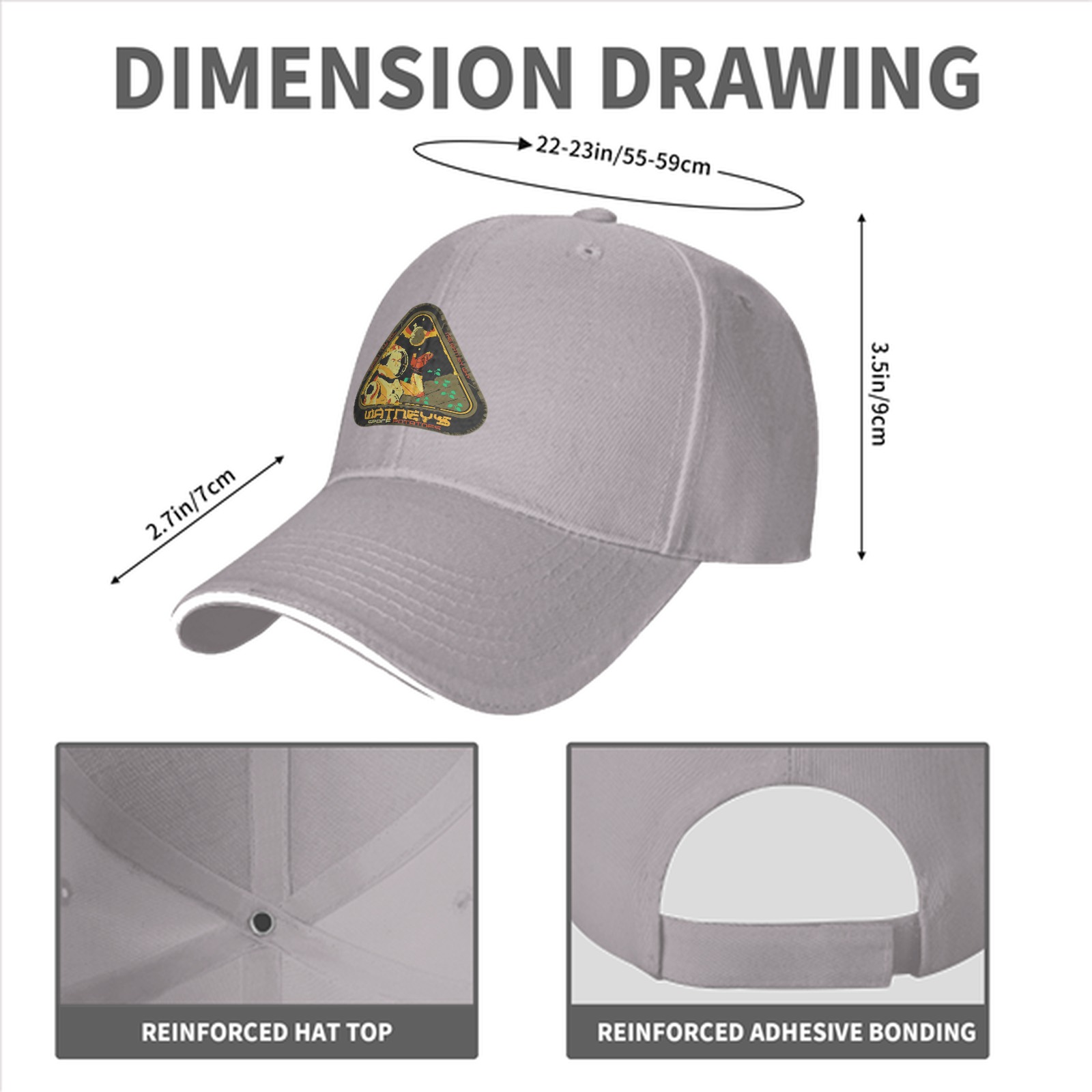 Black baseball cap with Watney's space themed triangular patch