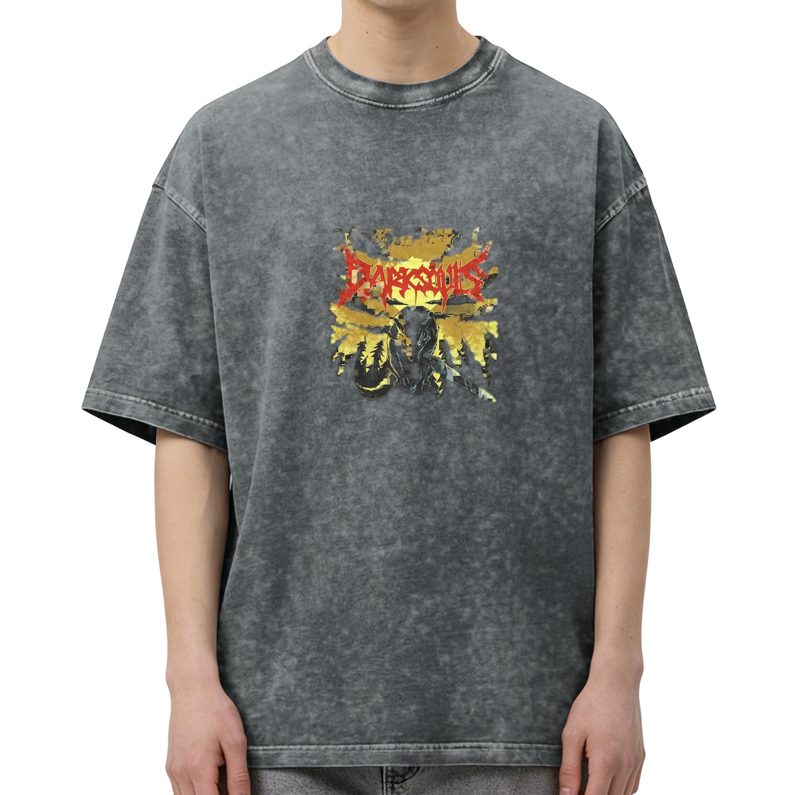 Dark Souls Acid Wash Graphic T-Shirt