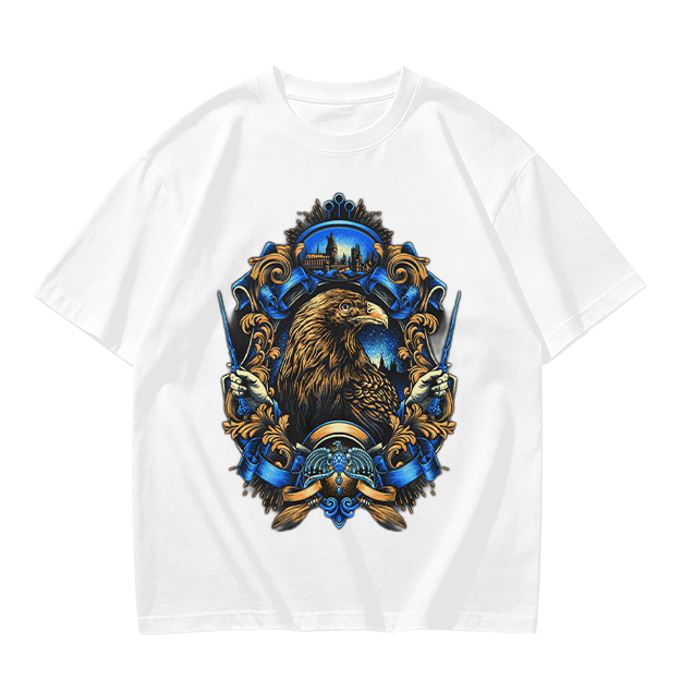 Olive T-Shirt With Detailed Eagle Crest Graphic Design