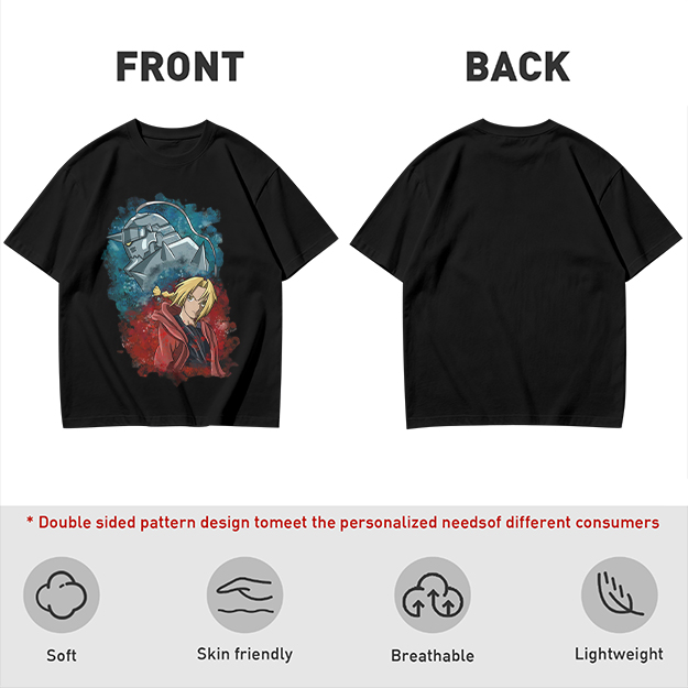 Fullmetal Alchemist Elric Brothers Graphic Olive T-Shirt