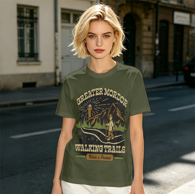 Greater Mordor Walking Trails Hiking Themed T-Shirt