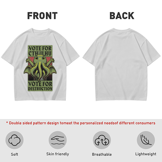 Vote For Cthulhu Funny Graphic T-Shirt Design