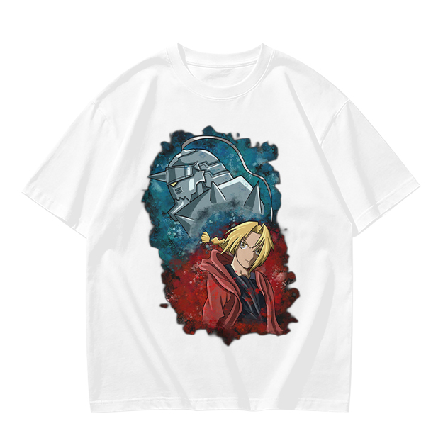 Fullmetal Alchemist Elric Brothers Graphic Olive T-Shirt