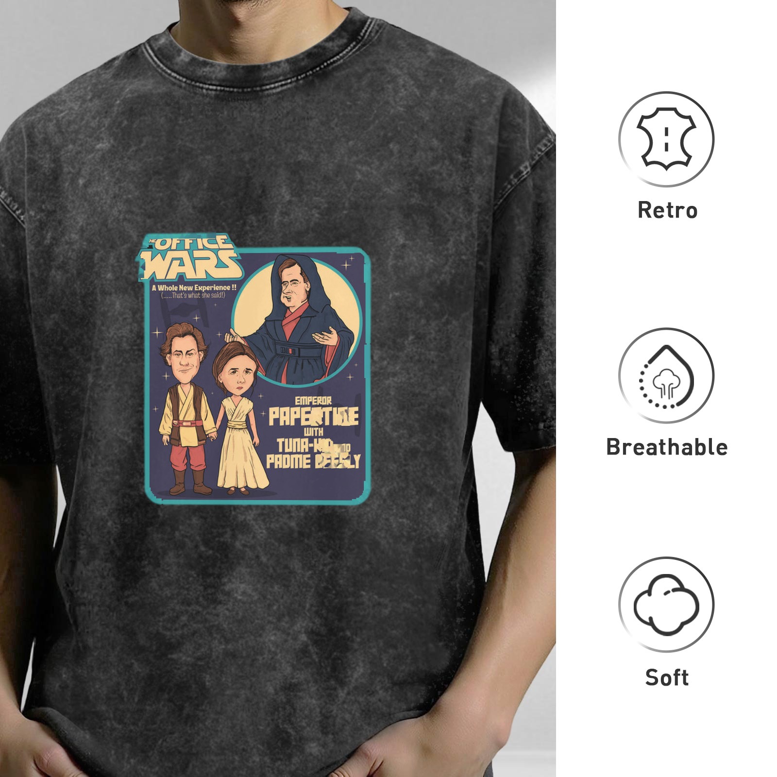 Office Wars Parody T-Shirt with The Office Star Wars Crossover Art