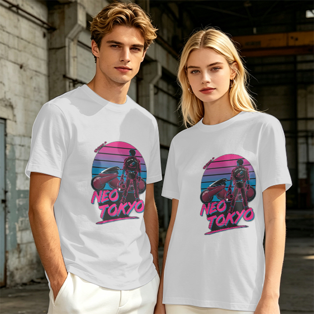 Neo Tokyo Synthwave Biker Graphic T-Shirt