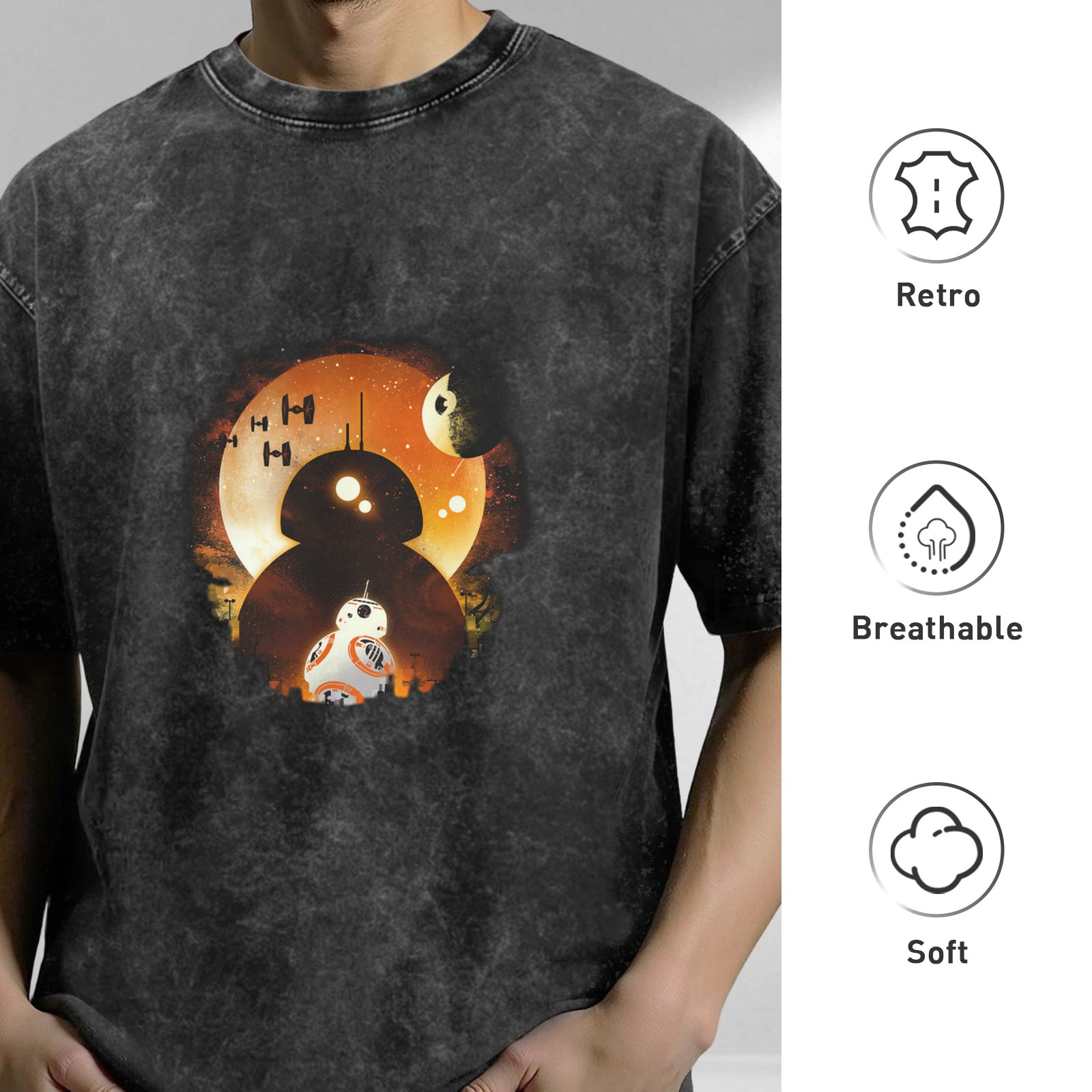Star Wars BB-8 Droid Silhouette Graphic T-Shirt