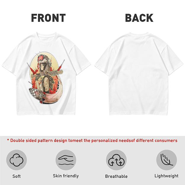 Olive T-Shirt with Retro Military Pilot Girl Graphic Print