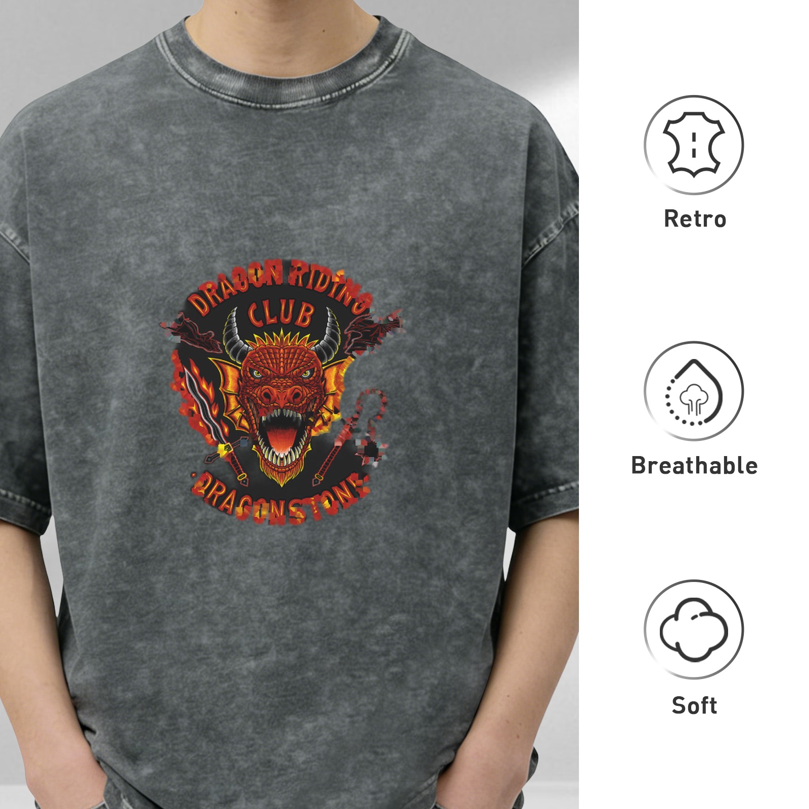 Dragon Riding Club Dragonstone Graphic Vintage T-Shirt