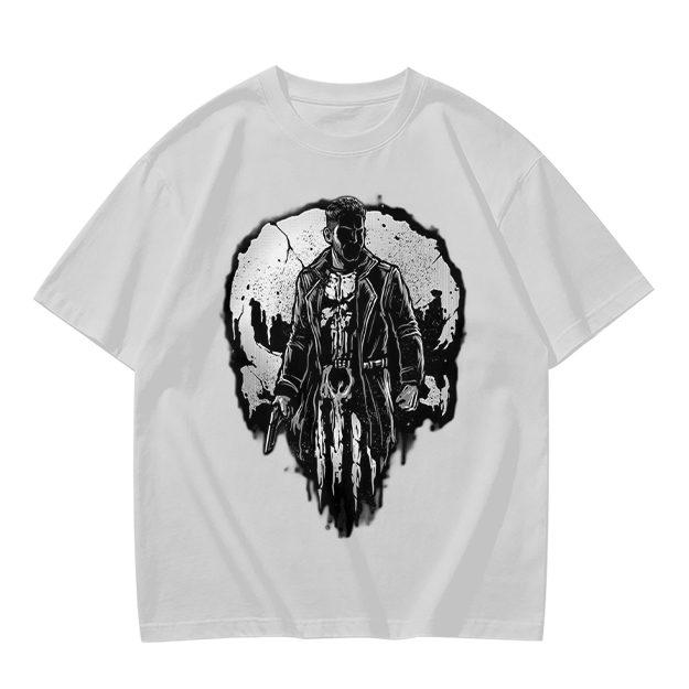 Olive T-Shirt With Punisher Skull Warrior Graphic Print