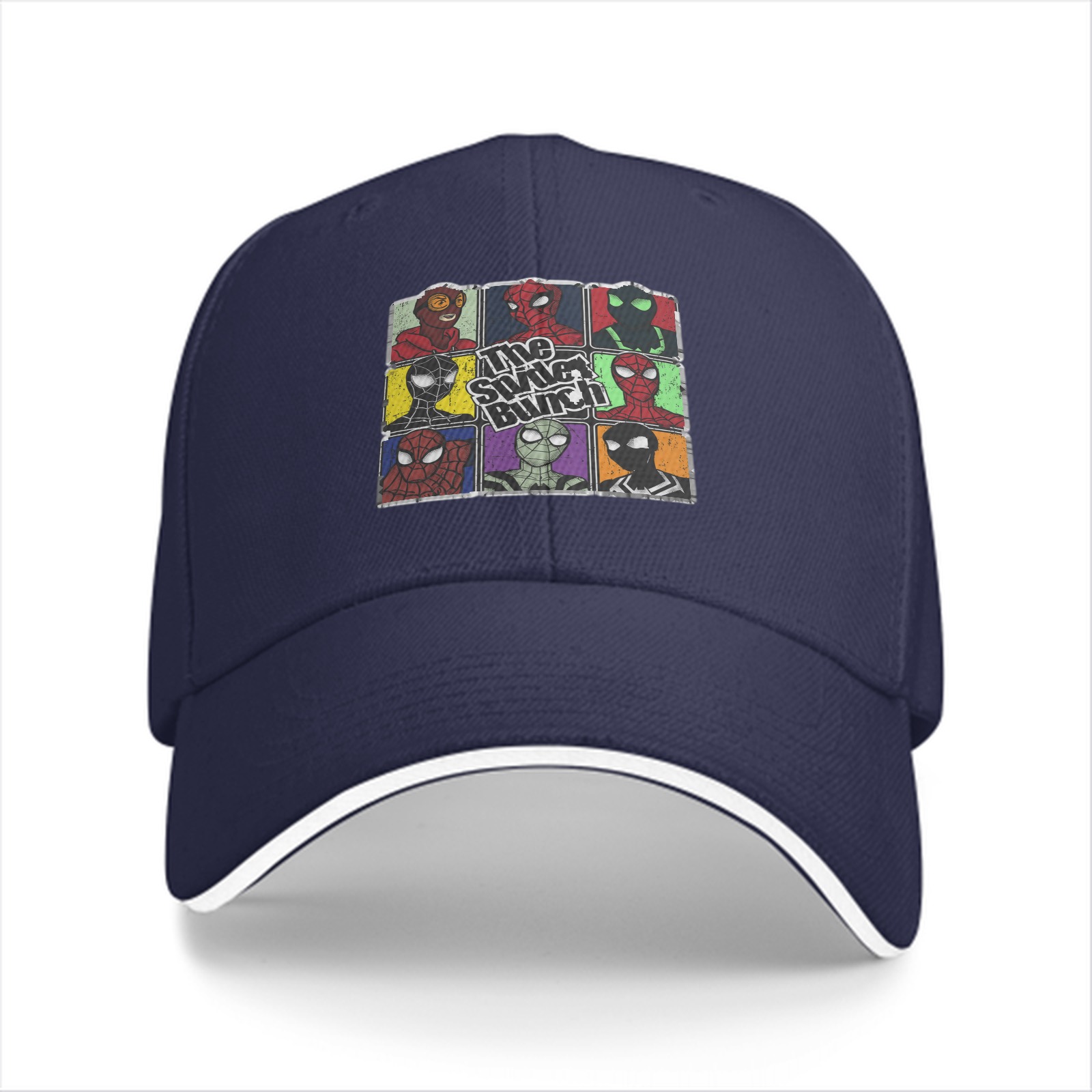 Black baseball cap with The Spider Bunch superhero graphic
