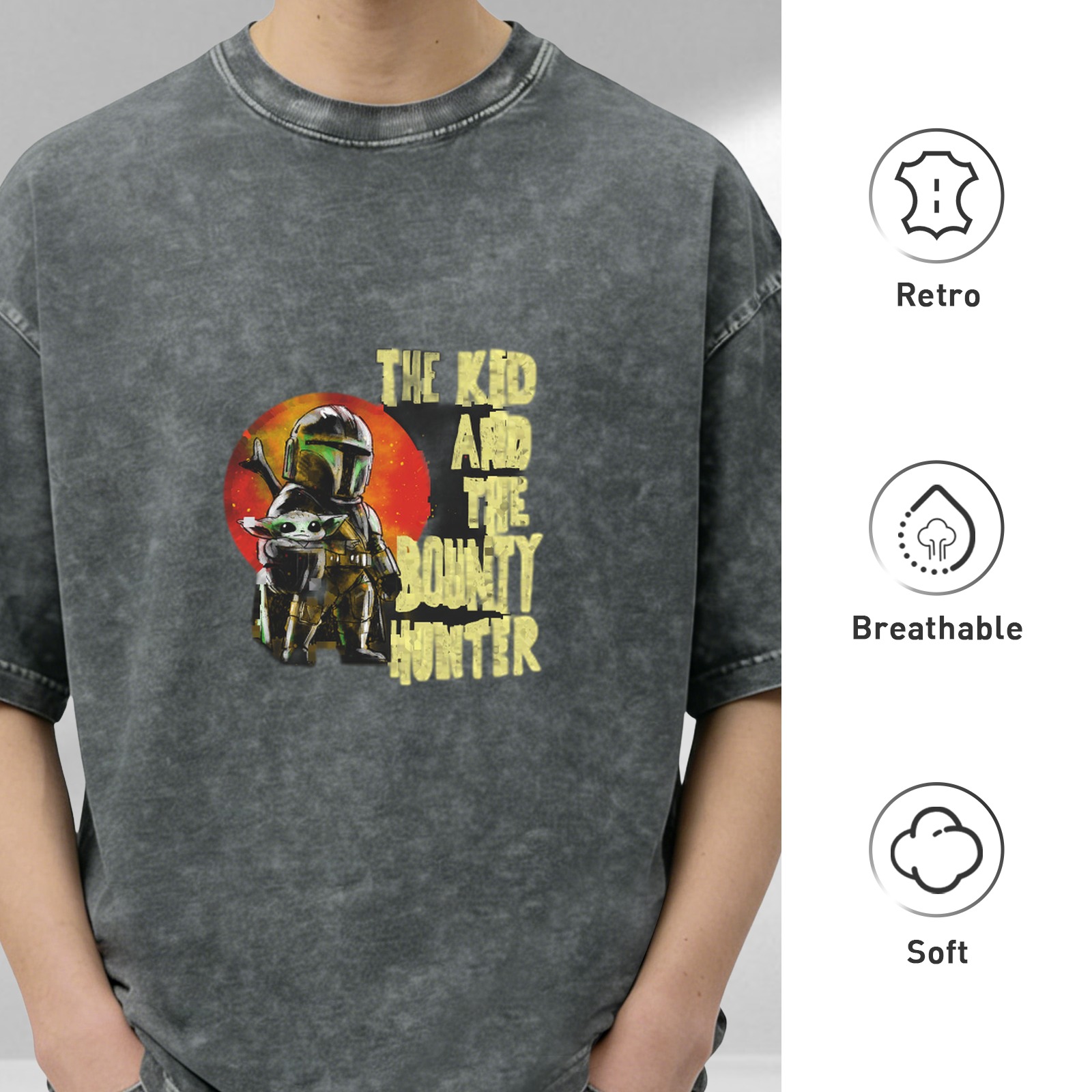 Washed Graphic T-Shirt Featuring The Kid and The Bounty Hunter