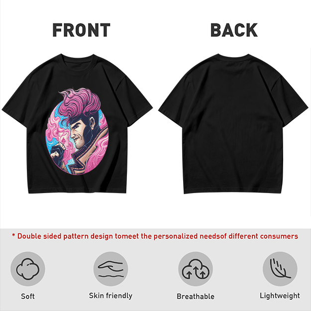 Olive T-Shirt With Pink Haired Superhero Character Art Print