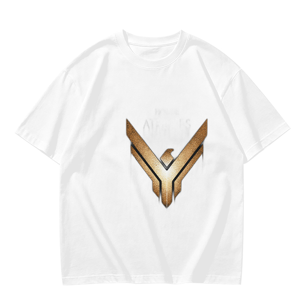 Olive Green T-Shirt With Gold Winged Emblem Graphic