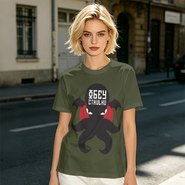 Obey Cthulhu Graphic Olive T-Shirt