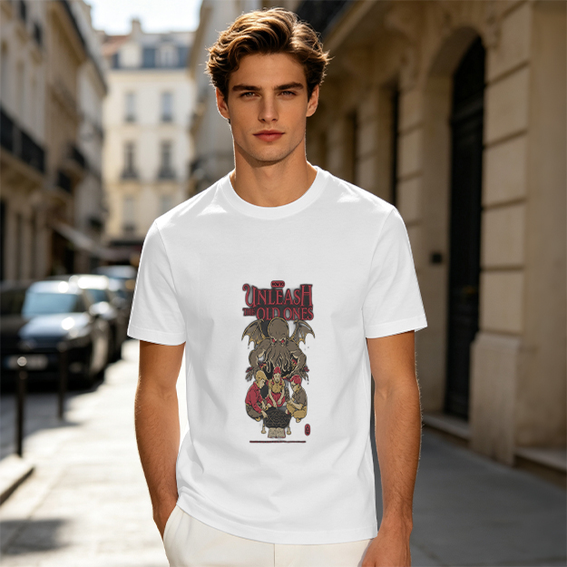 Unleash The Old Ones Cthulhu Graphic Army Green T-Shirt