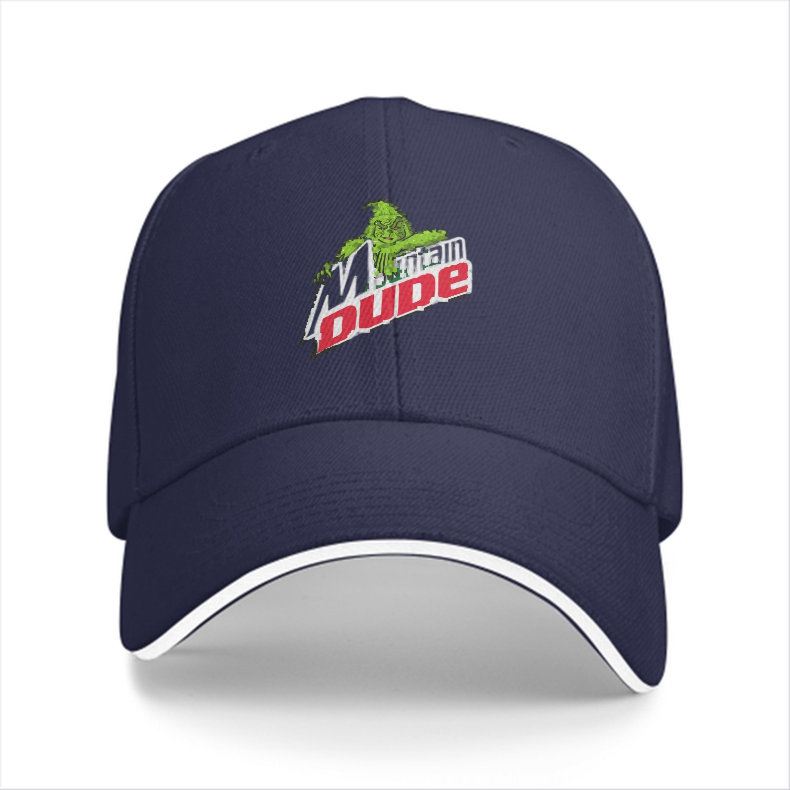 Black baseball cap with Mountain Dude graphic print